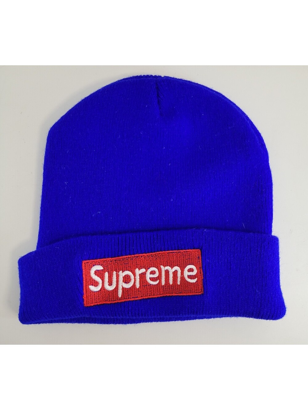Supreme Blue Box Logo Knit Beanie Hat One Size Red White Streetwear